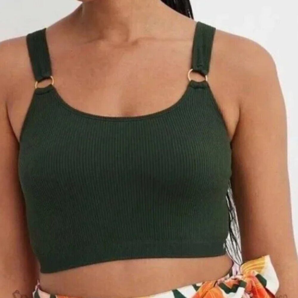 NWT Aerie Seamless Ring Longline Bralette L